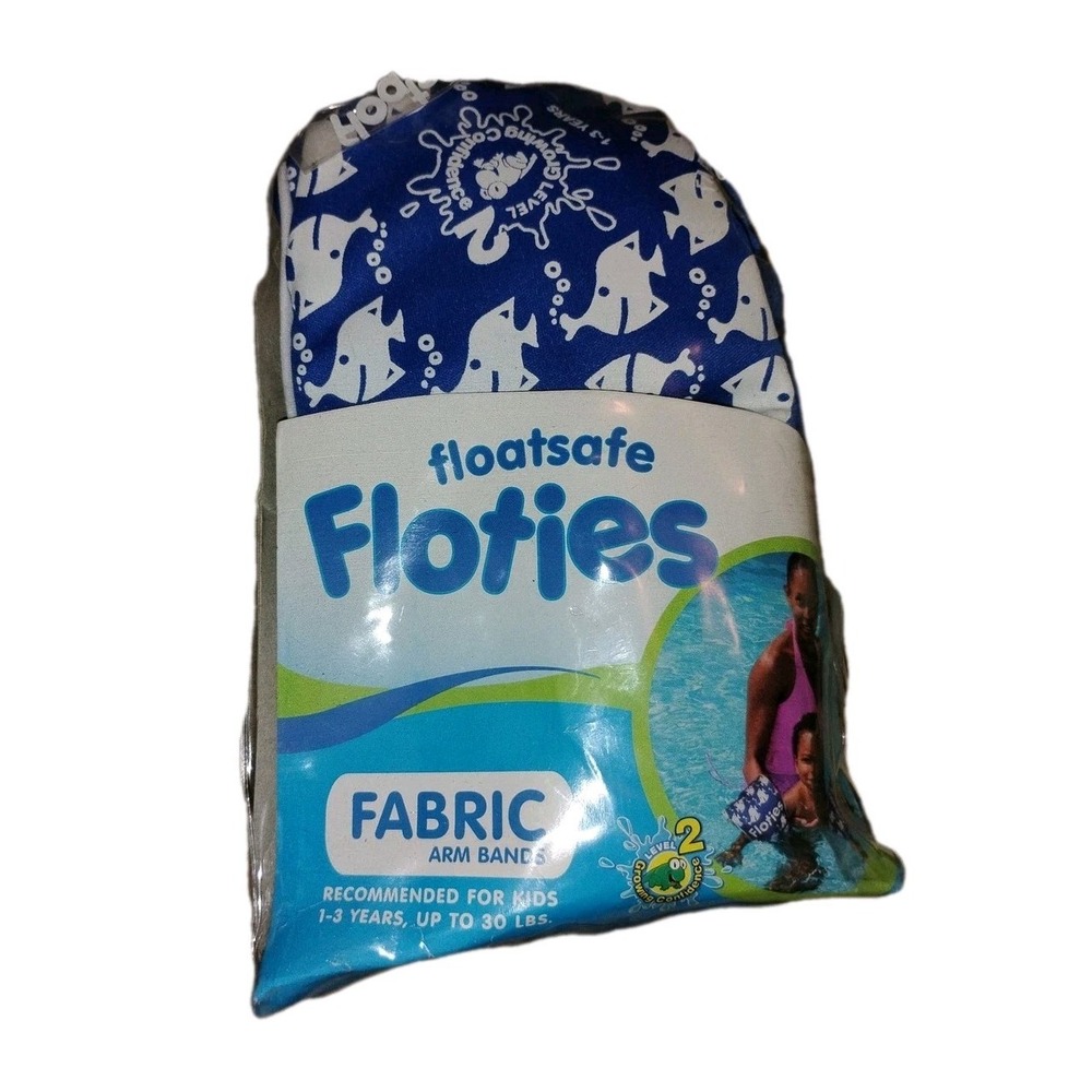 Boys Floatsafe Flotie Soft Fabric Armbands Floaties Blue Kids Ages 1-3 Level 2